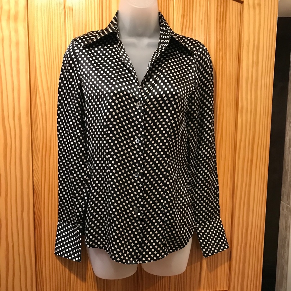 Kenneth Cole Silk Polkadot Blouse - Picture 3 of 16